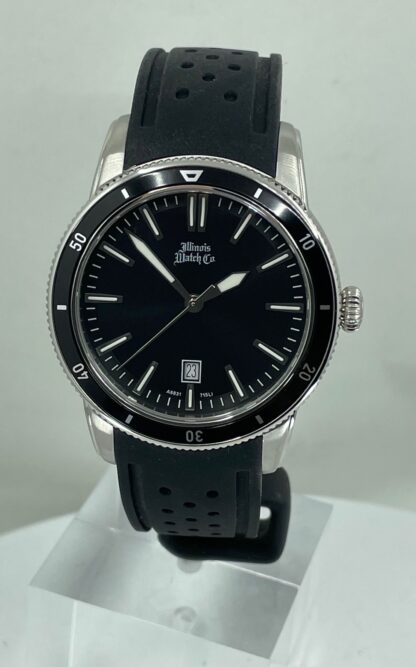 43mm ILLINOIS Watch Company Black Dial & Strap Diver's Watch