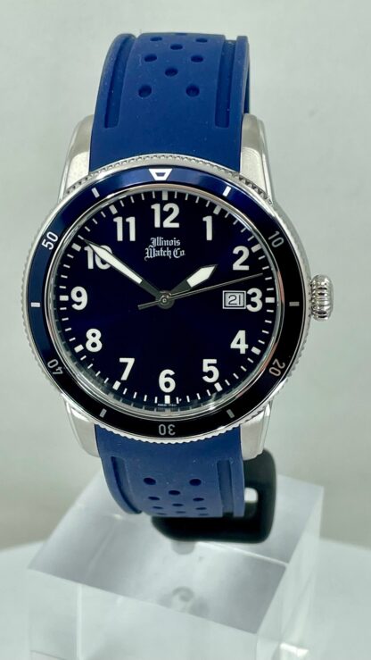 43mm ILLINOIS Watch Company Blue Dial & Strap Diver's Watch - Image 9