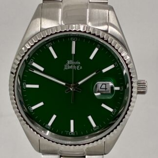 43mm Illinois Watch Company Green Dial Wristwatch