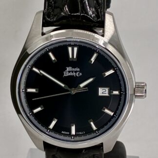 41mm Illinois Watch Company Black Dial Wristwatch